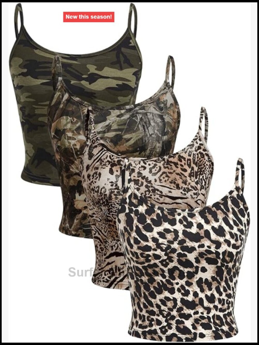 Women's Cheetah Leopard Camo Print Crop Tops Sleeveless Open Back Strappy